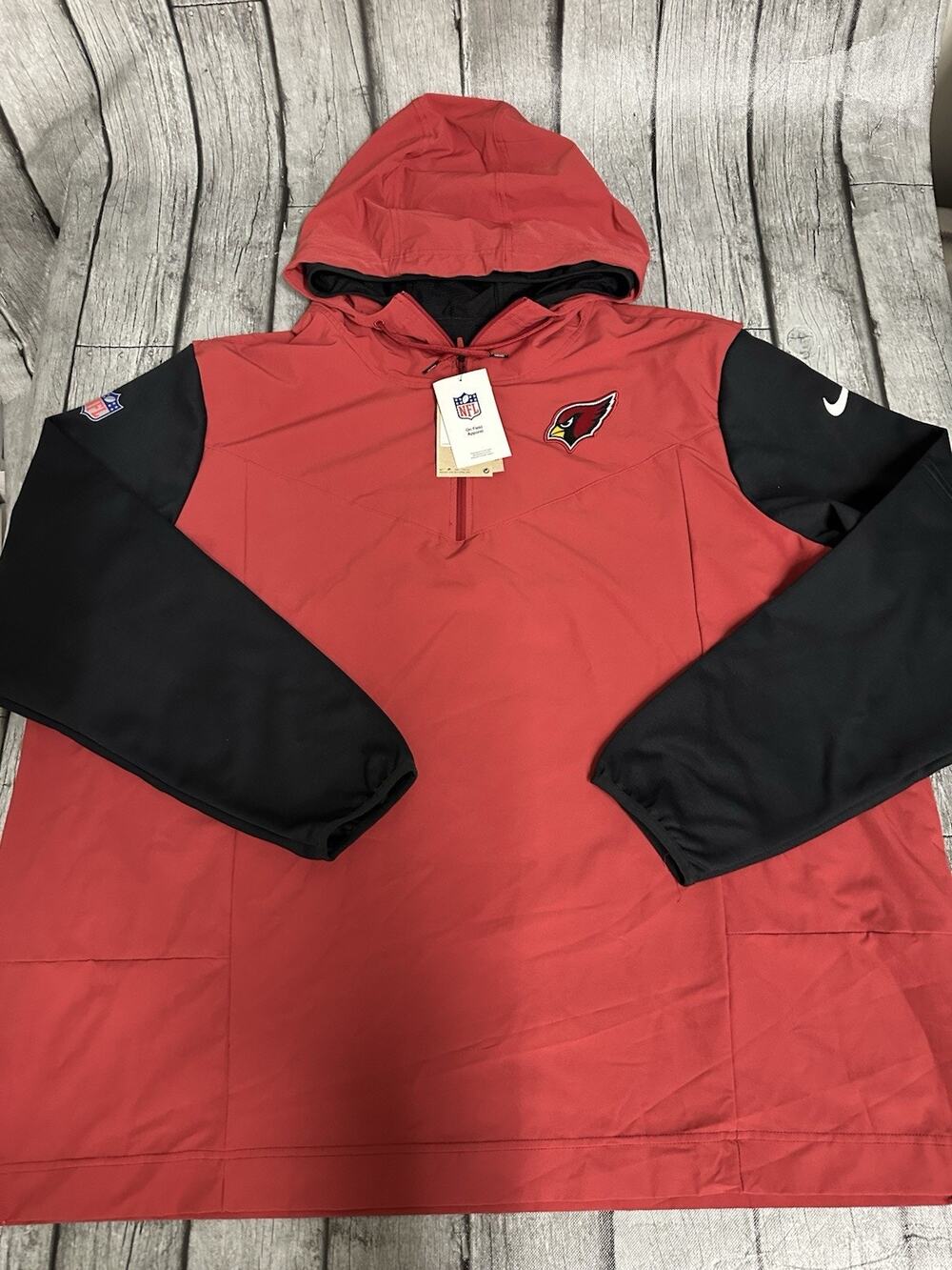 NWT Men’s Nike Arizona Cardinals Sideline 1/4 Jacket Red Windbreaker 3XL XXXL
